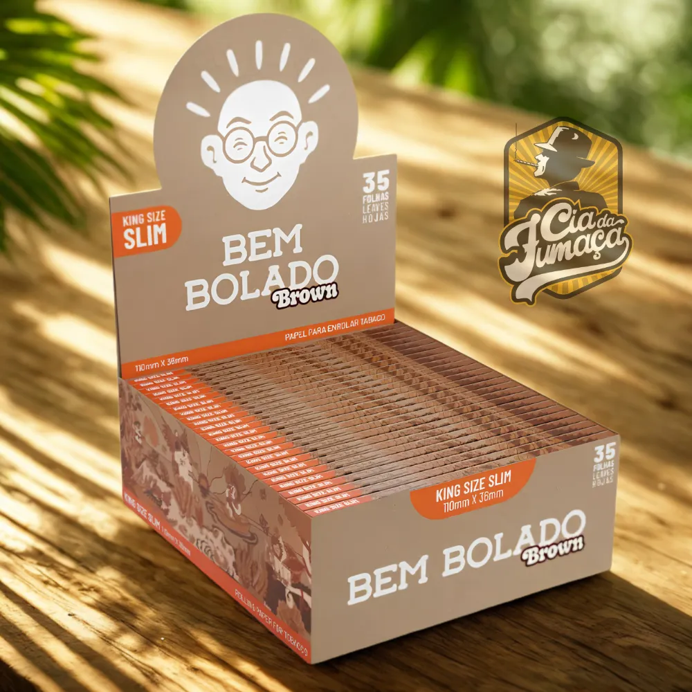 Seda Bem Bolado Brown - King Size Slim (Display c/ 50 livretos)