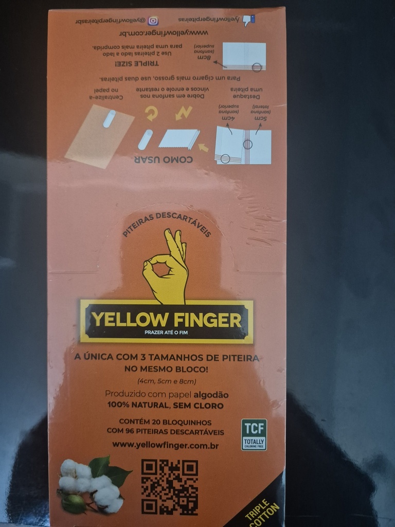 Piteira de Papel Yellow Finger Triple Cotton